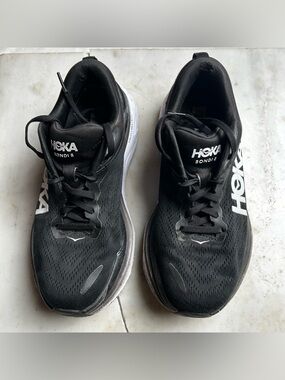 Hoka Bondi 8 Men's Black/White Running Shoes